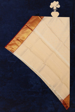 Collection of Kanchipattu Off-White Dupatta in a gallery layout