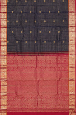 Image of Kanchi Silk Indigo Blue Saree