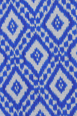 Image of Pochampally Ikat Silk Royal Blue Saree