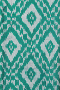 Image of Pochampally Ikat Silk Sea Green Saree