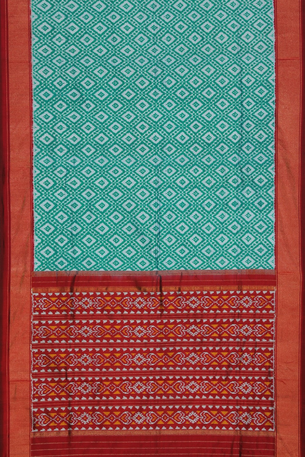 Pochampally Ikat Silk Sea Green Saree