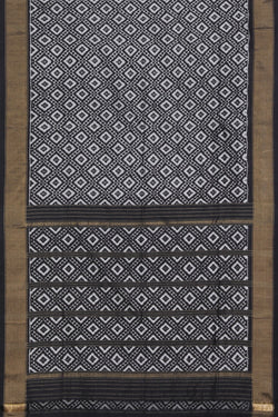 Collection of Pochampally Ikat Silk Black Saree in a gallery layout