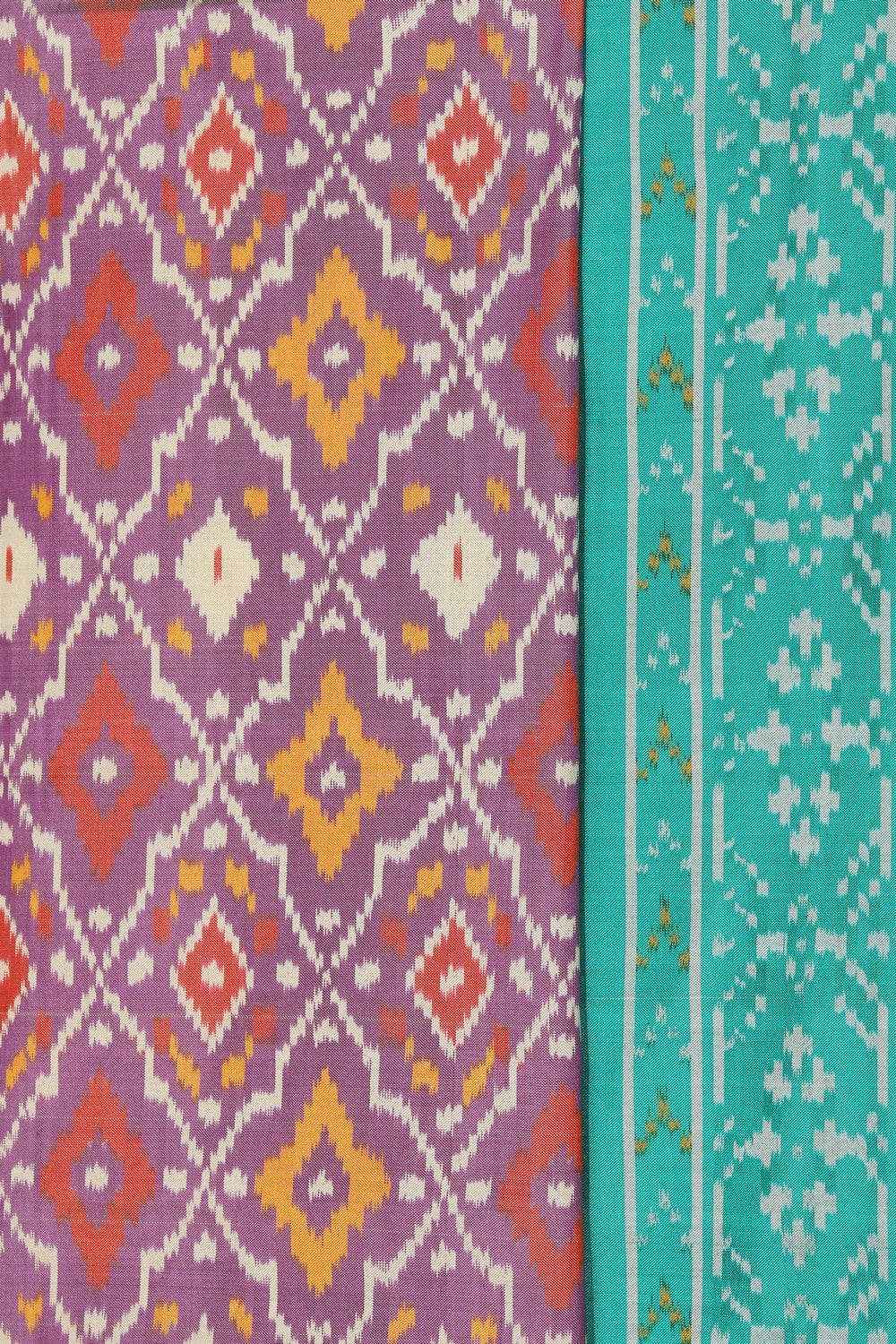 Collection of Pochampally Ikat Silk Lavender Purple Saree in a gallery layout