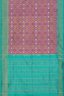 Collection of Pochampally Ikat Silk Lavender Purple Saree in a gallery layout