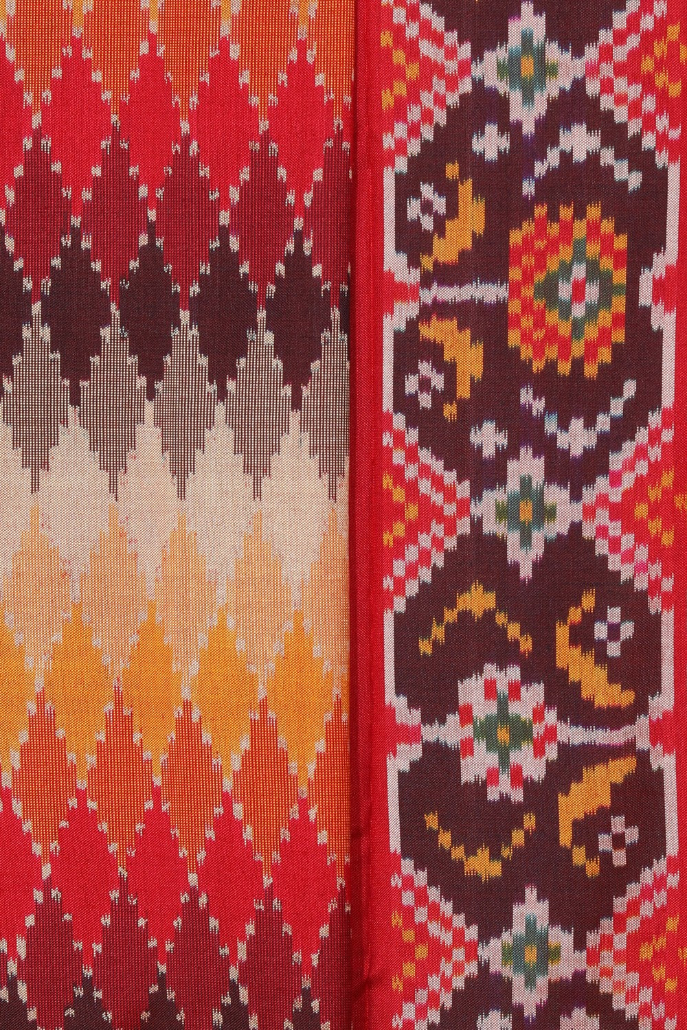 Collection of Pochampally Ikat Silk Multi-Colour Saree in a gallery layout