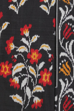 Collection of Pochampally Ikat Silk Black Saree in a gallery layout