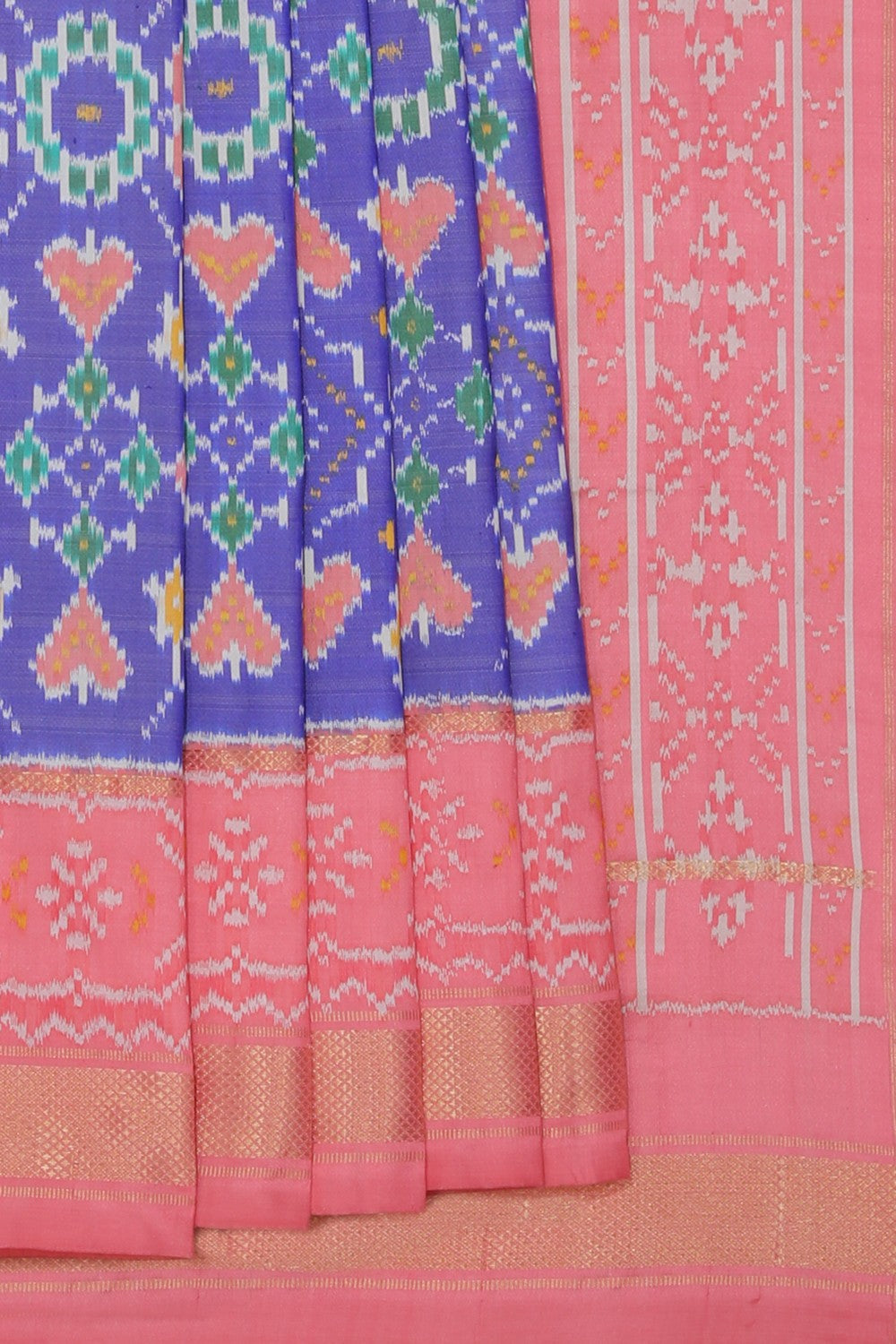 Collection of Pochampally Ikat Silk Purple Saree in a gallery layout