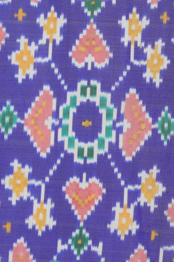 Collection of Pochampally Ikat Silk Purple Saree in a gallery layout