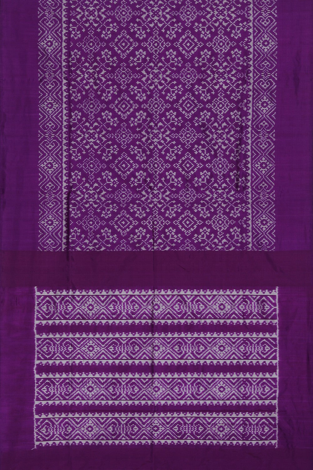 Pochampally Ikat Silk Violet Saree