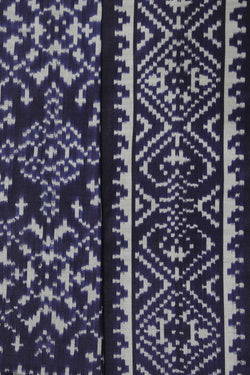 Collection of Pochampally Ikat Silk Navy Blue Saree in a gallery layout