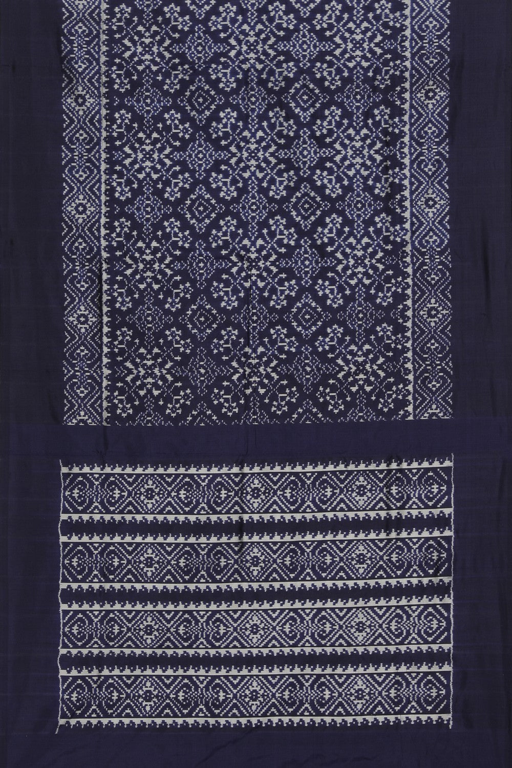 Collection of Pochampally Ikat Silk Navy Blue Saree in a gallery layout