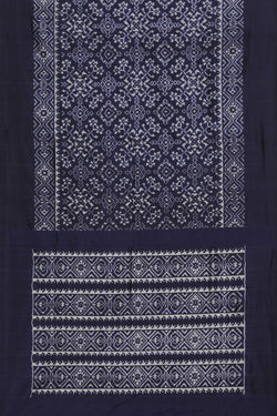 Collection of Pochampally Ikat Silk Navy Blue Saree in a gallery layout