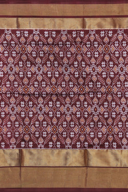 Image of Pochampally Ikat Silk White Saree