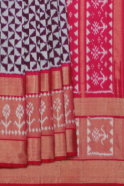 Collection of Pochampally Ikat Silk Purple Saree in a gallery layout