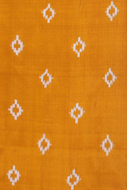 Collection of Pochampally Ikat Silk Mustard Saree in a gallery layout