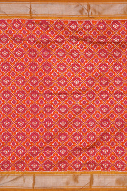 Collection of Pochampally Ikat Silk Mustard Saree in a gallery layout