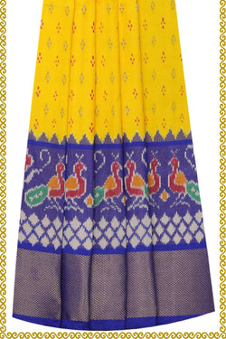 Image of Pochampally-Silk Pavada Unstitched Set