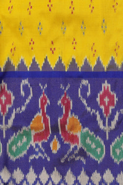 Image of Pochampally-Silk Pavada Unstitched Set