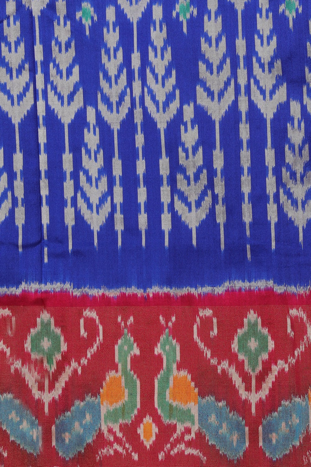 Collection of Pochampally-Silk Pavada Unstitched Set in a gallery layout