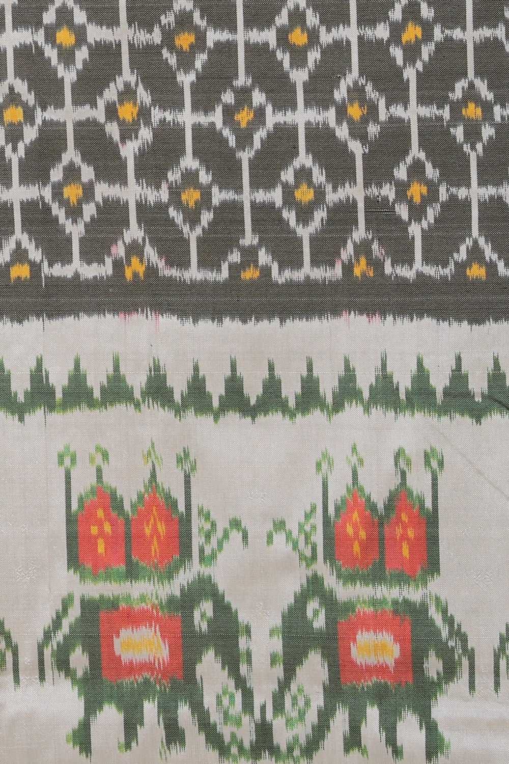 Collection of Pochampally-Silk Pavada Unstitched Set in a gallery layout