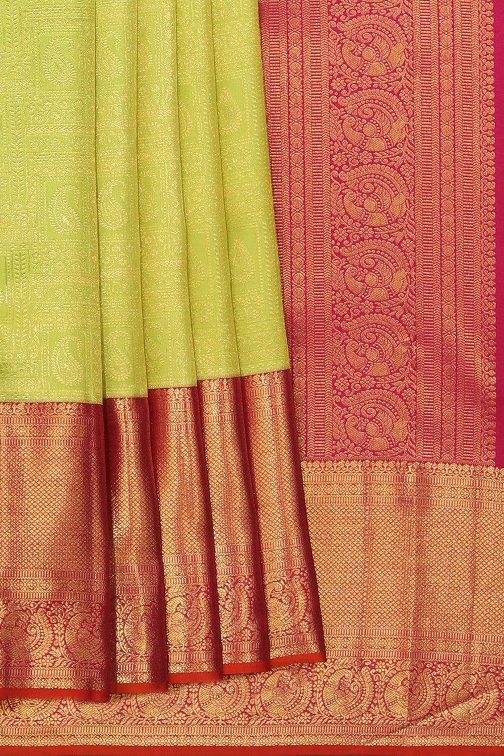 Collection of Kanchipattu Brocade Green Saree in a gallery layout