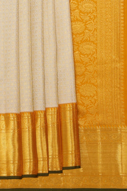 Collection of Kanchipattu Brocade Off-White Saree in a gallery layout