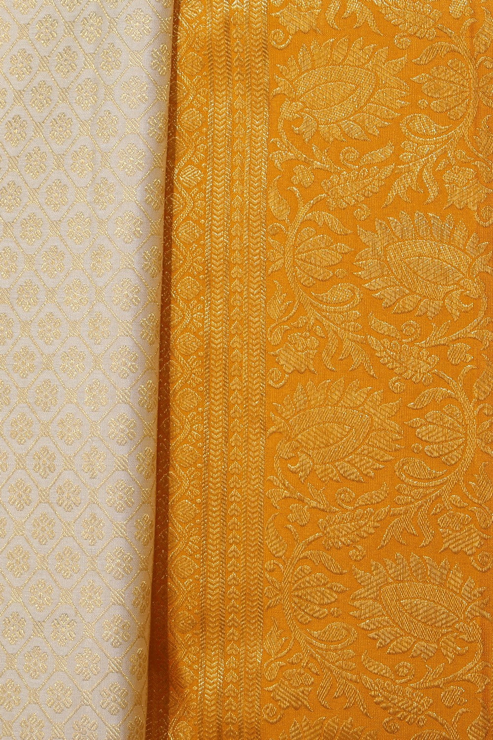 Collection of Kanchipattu Brocade Off-White Saree in a gallery layout