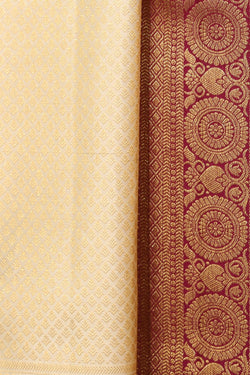 Collection of Kanchipattu Brocade Off-White Saree in a gallery layout