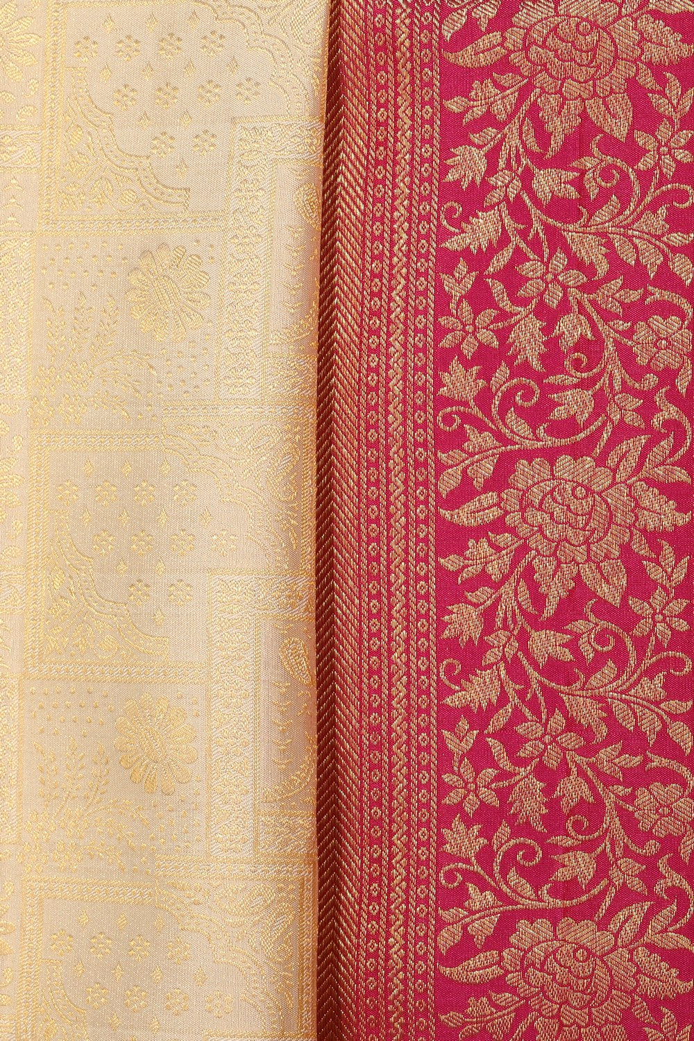 Collection of Kanchipattu Brocade Off-White Saree in a gallery layout