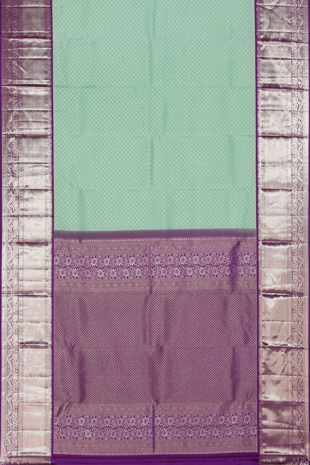 Collection of Kanchipattu Brocade Sea Green Saree in a gallery layout