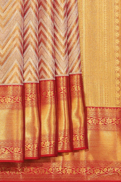 Collection of Kanchipattu Tissue Brocade Gold Saree in a gallery layout