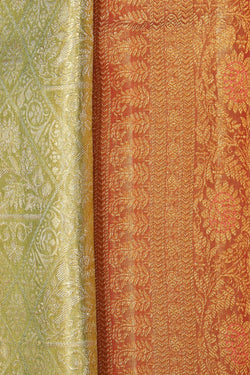 Collection of Kanchipattu Brocade Spring Green Saree in a gallery layout