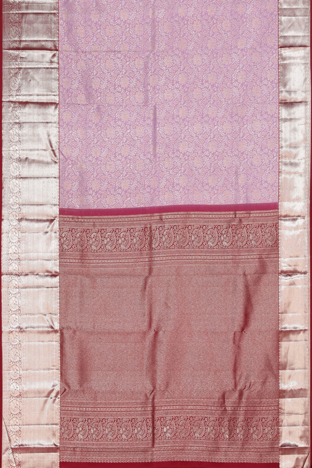 Collection of Kanchipattu Brocade Lavender-Purple Saree in a gallery layout