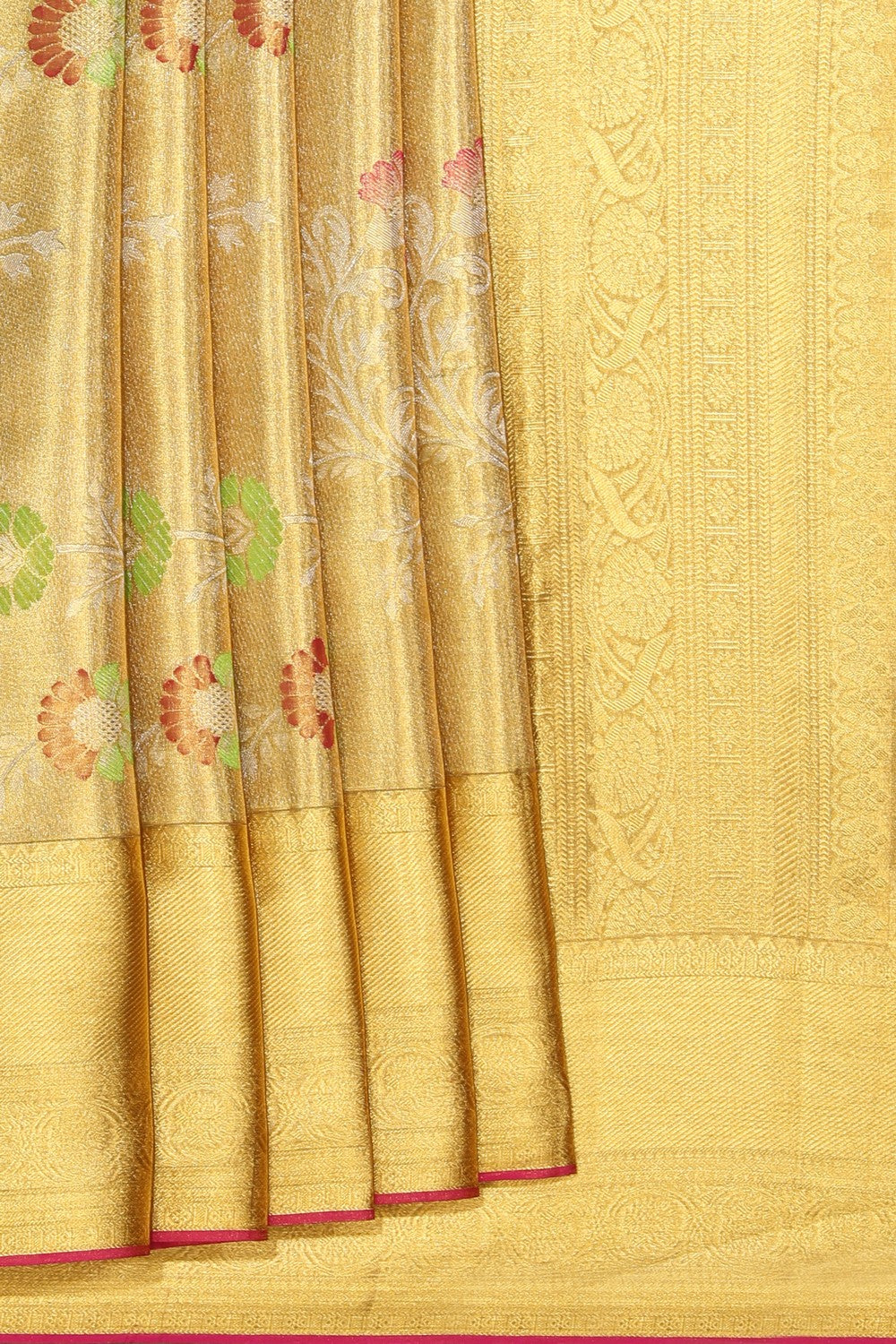 Collection of Kanchipattu Brocade Gold Saree in a gallery layout