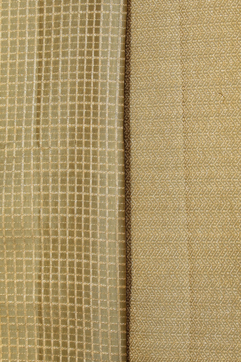 Collection of Kanchipattu Check Pattern Sage Green Saree in a gallery layout