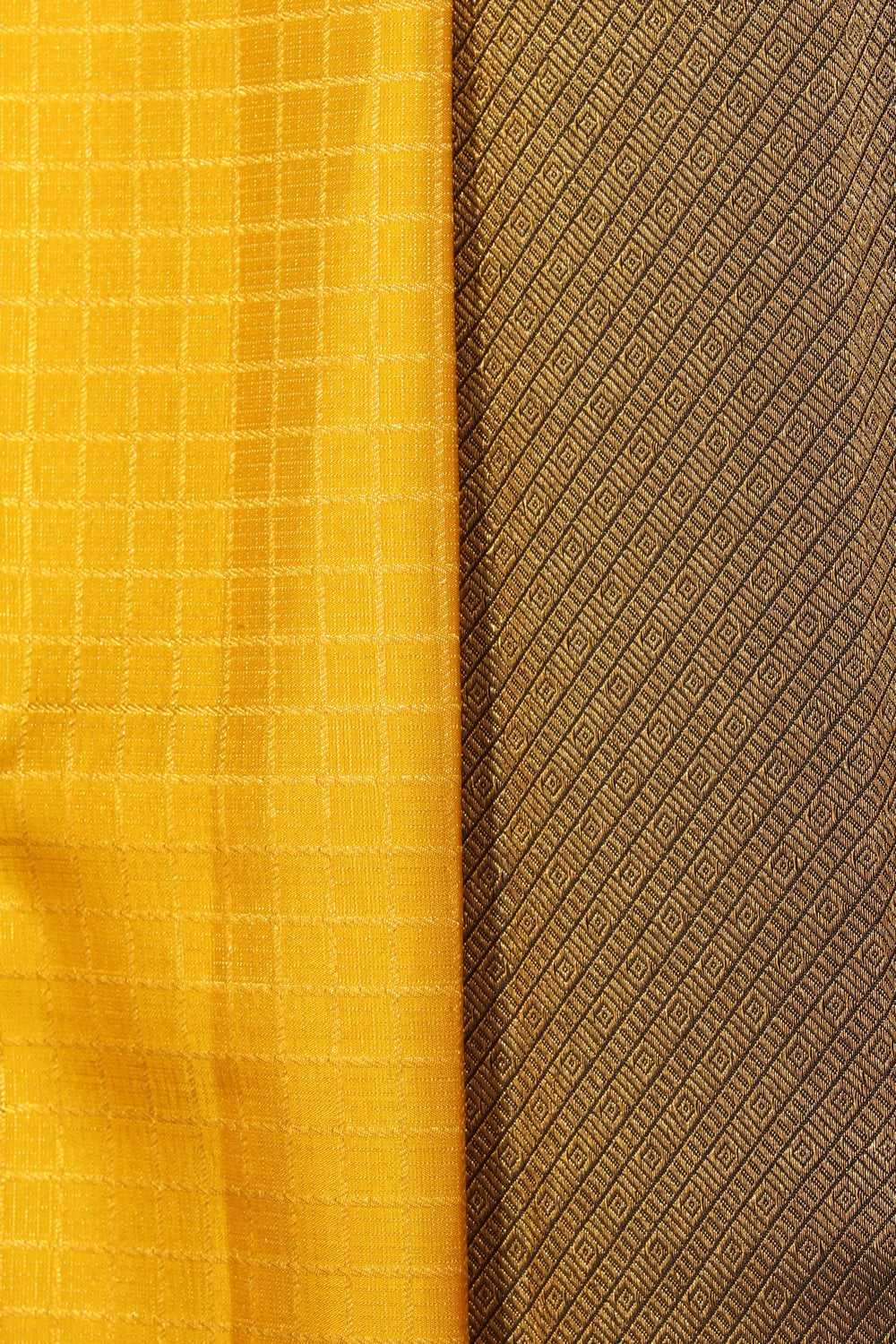 Collection of Kanchipattu Check Pattern Yellow Saree in a gallery layout