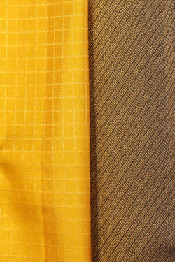 Collection of Kanchipattu Check Pattern Yellow Saree in a gallery layout