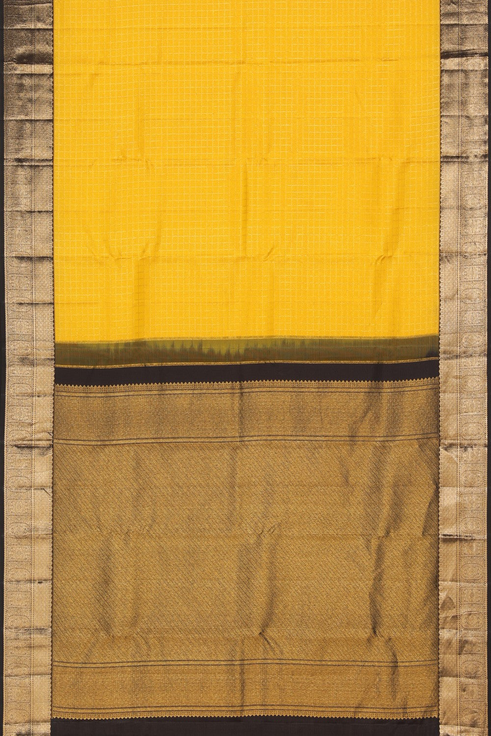 Collection of Kanchipattu Check Pattern Yellow Saree in a gallery layout