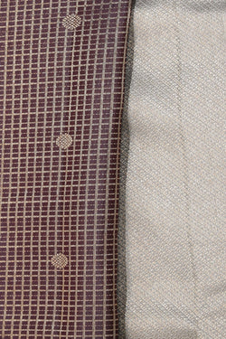 Collection of Kanchipattu Check Pattern Purple Saree in a gallery layout