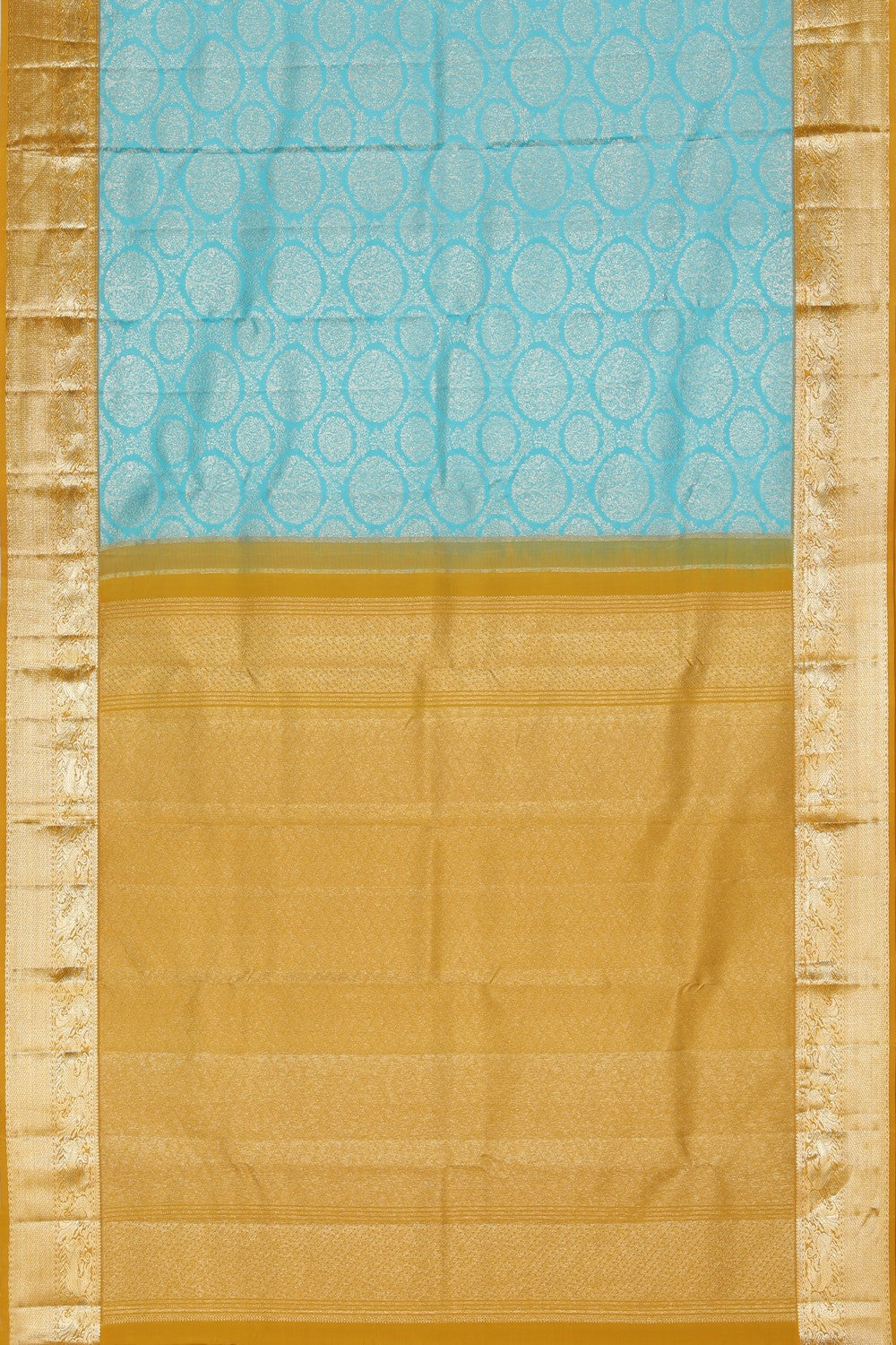 Collection of Kanchipattu Brocade Turquoise Blue Saree in a gallery layout