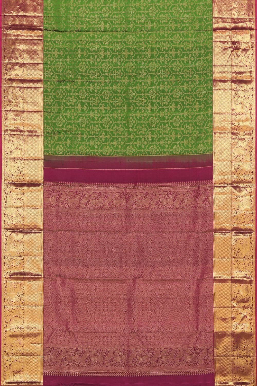 Collection of Kanchipattu Brocade Green Saree in a gallery layout