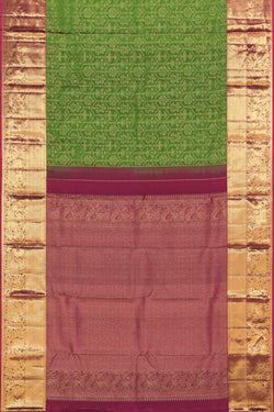 Collection of Kanchipattu Brocade Green Saree in a gallery layout