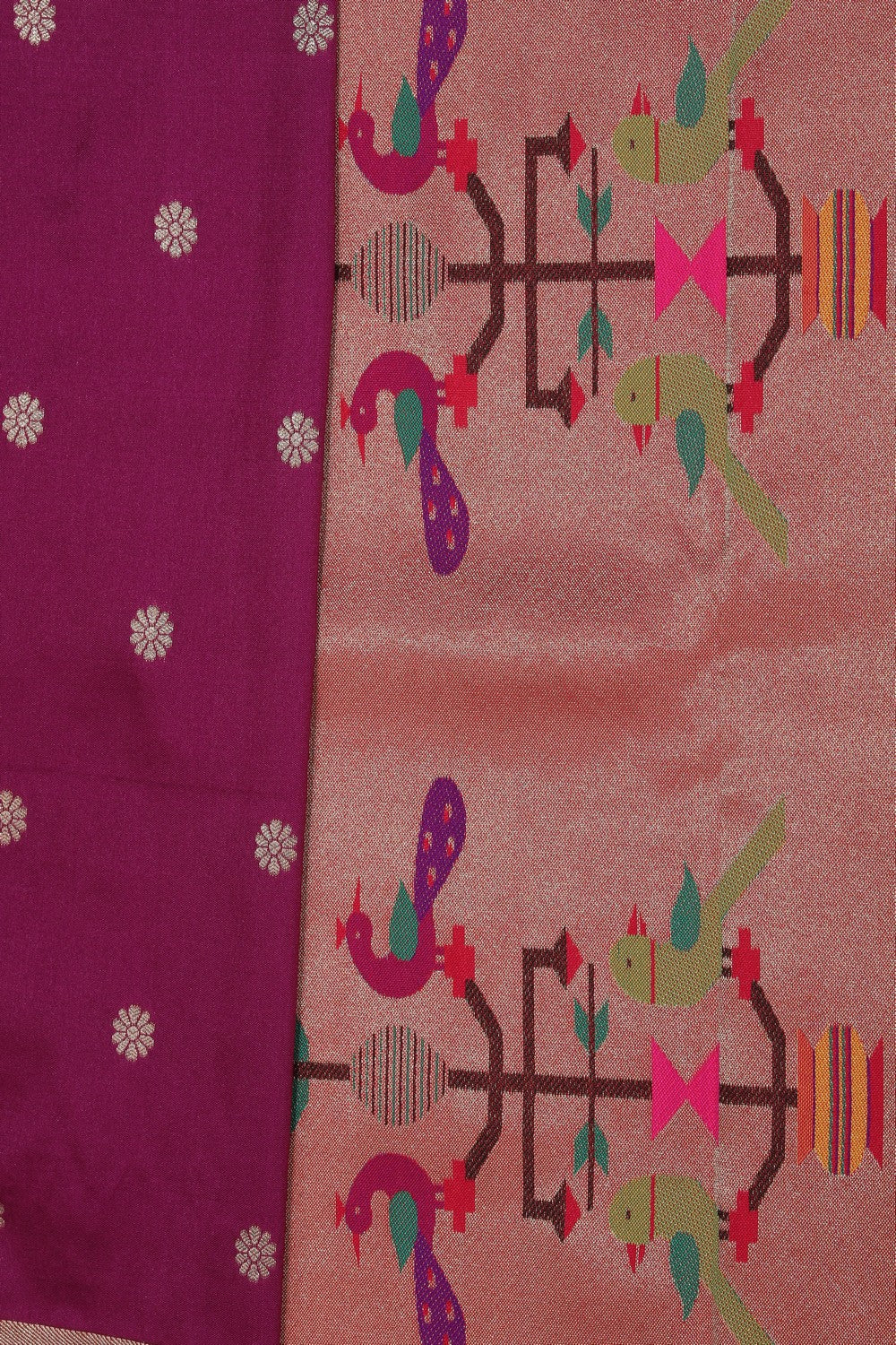 Collection of Paithani A Beautiful Violet Saree in a gallery layout