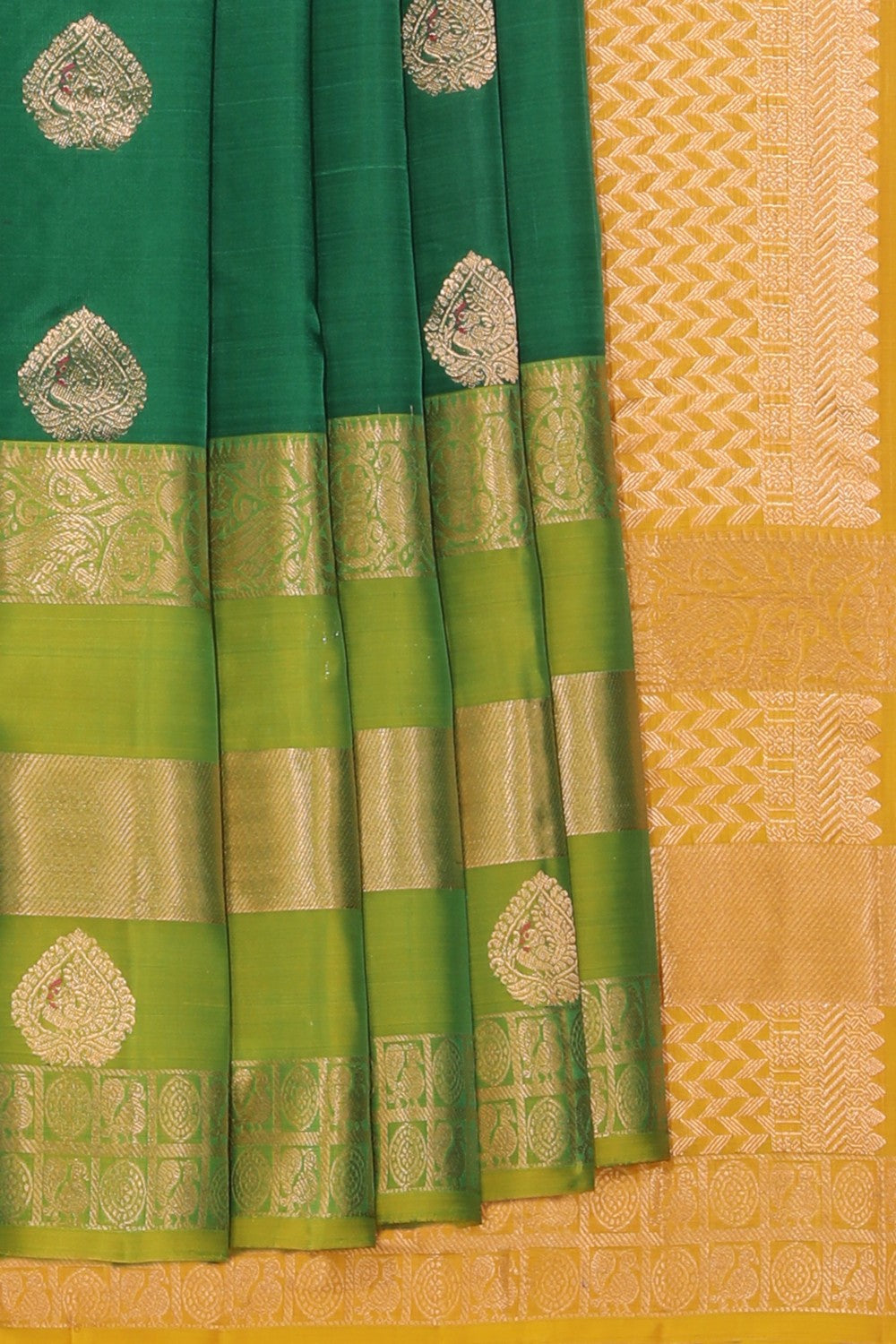 Collection of South Silk Green Saree in a gallery layout