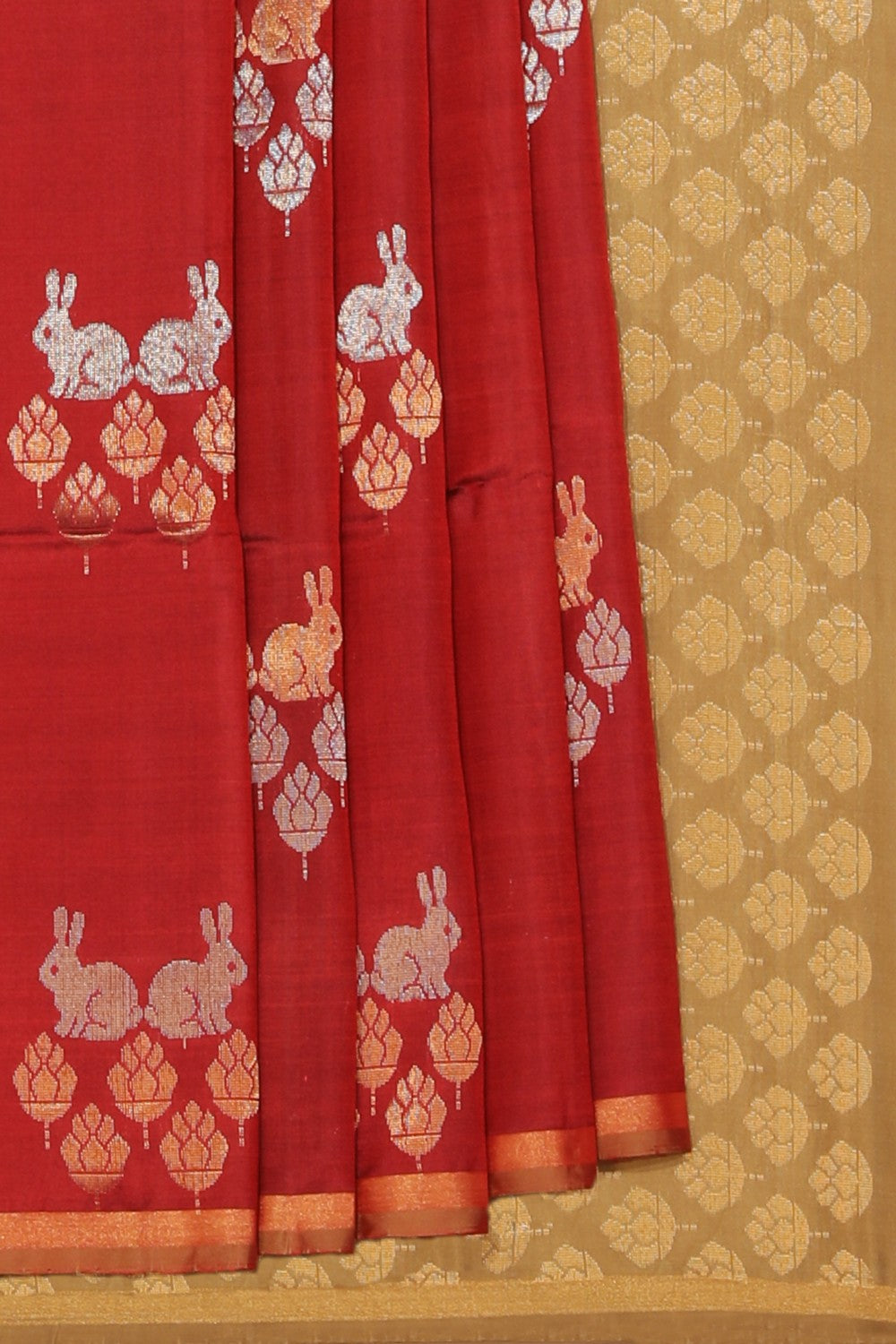 Collection of South Silk Maroon Saree in a gallery layout