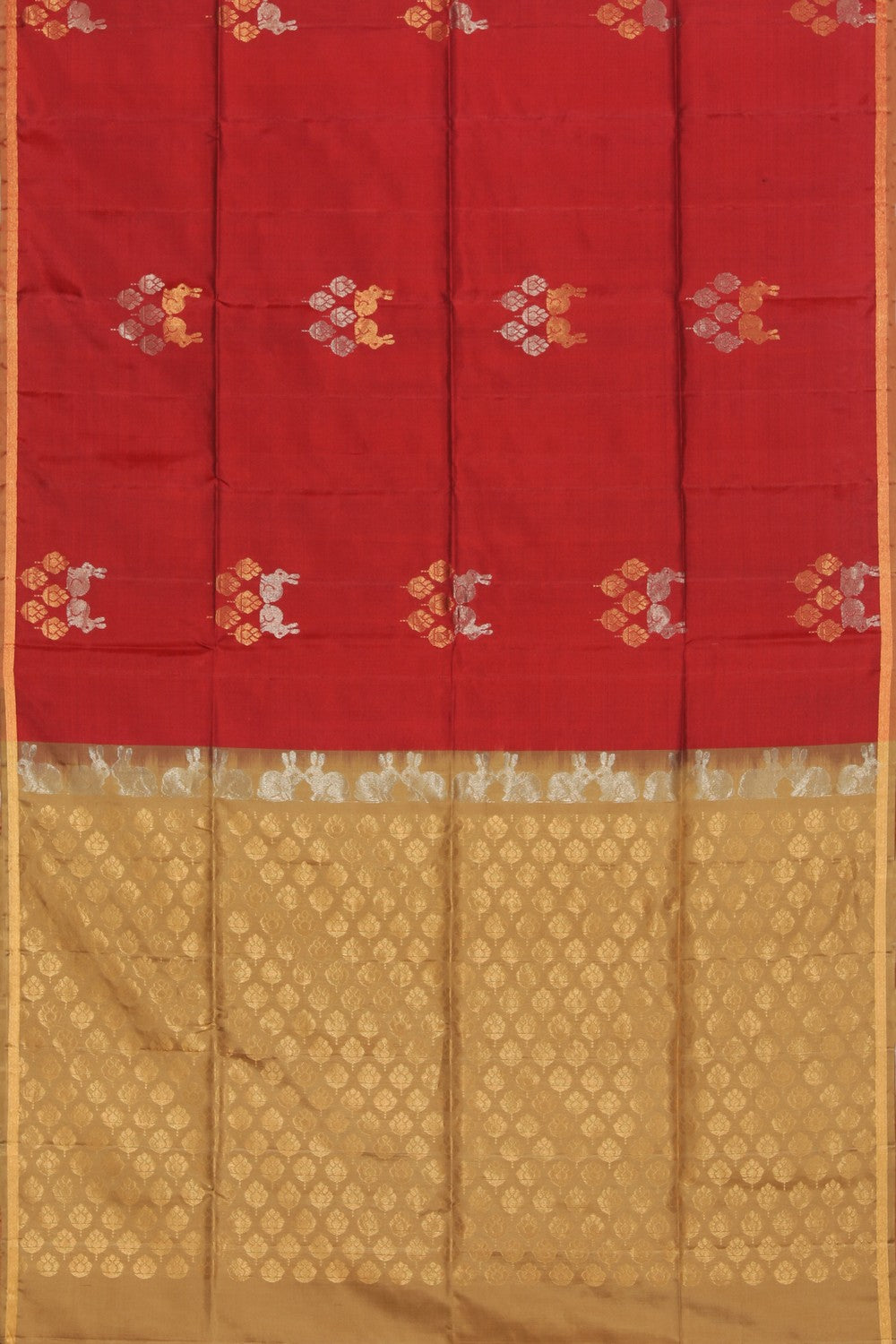 Collection of South Silk Maroon Saree in a gallery layout