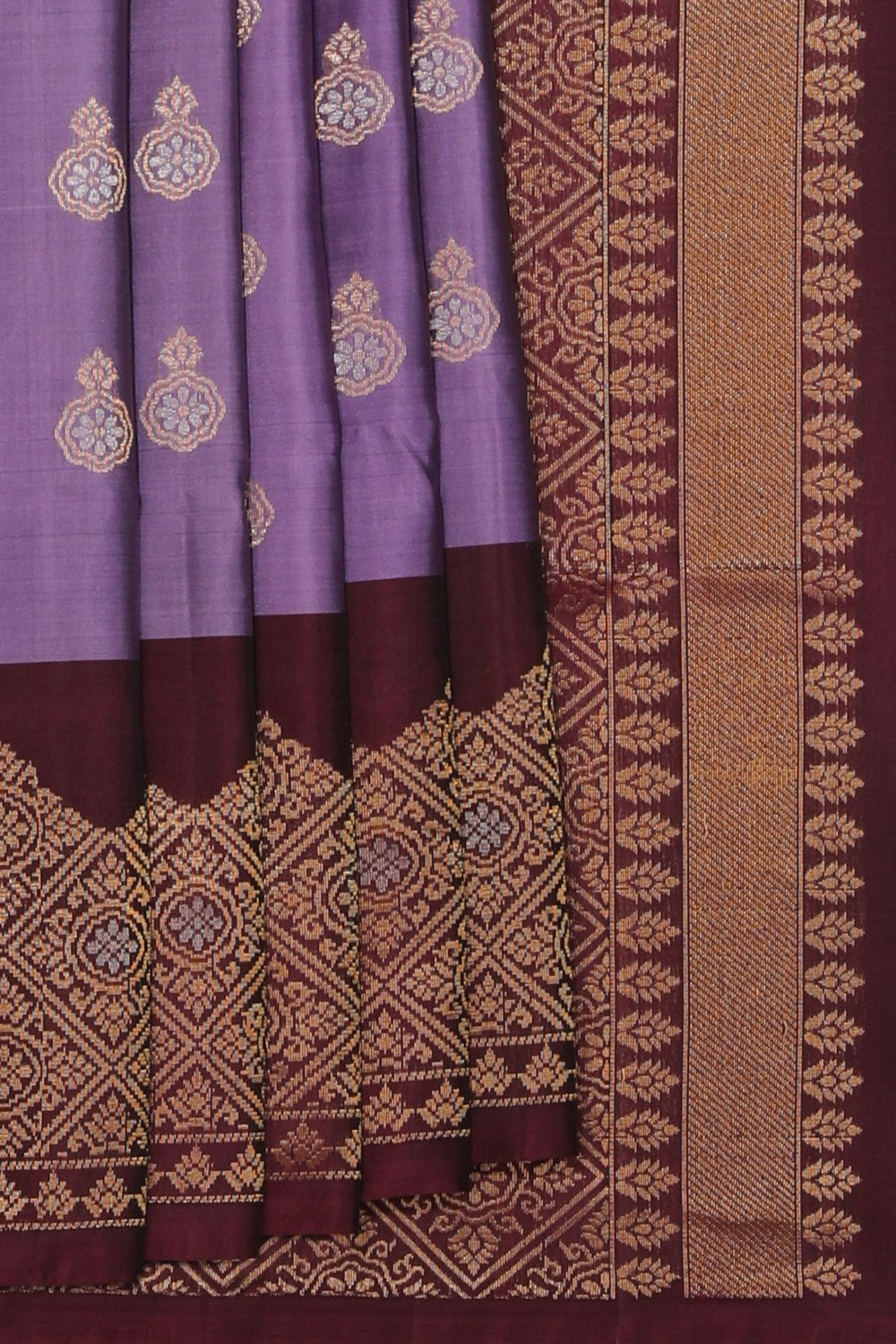 Collection of South Silk Purple Saree in a gallery layout