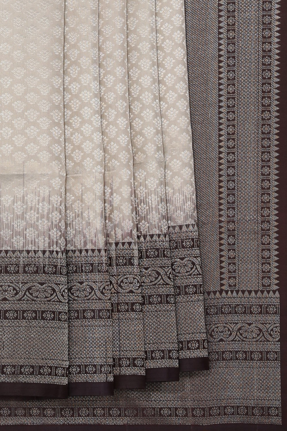 Collection of South Silk White Saree in a gallery layout