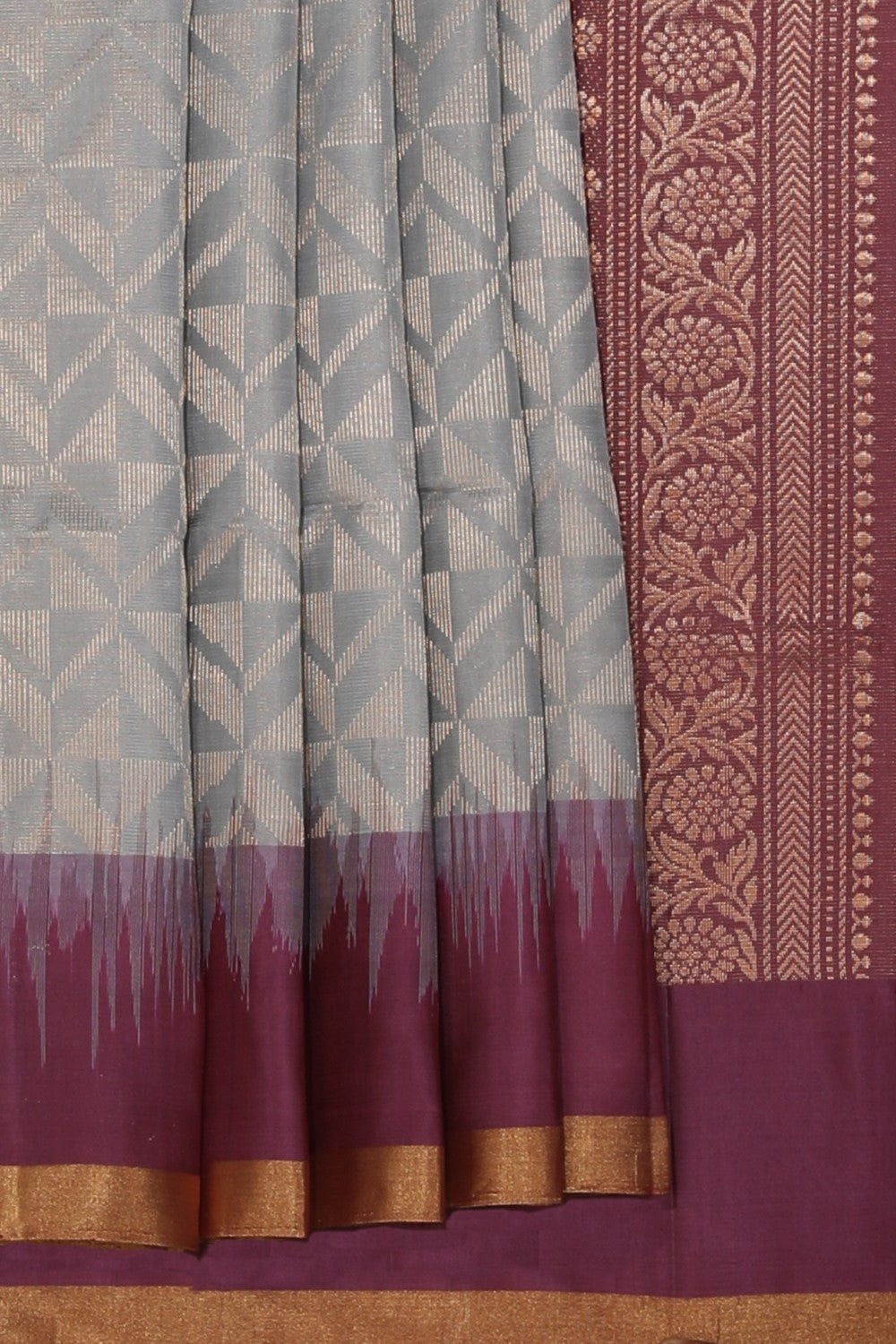 Collection of South Silk Grey Saree in a gallery layout