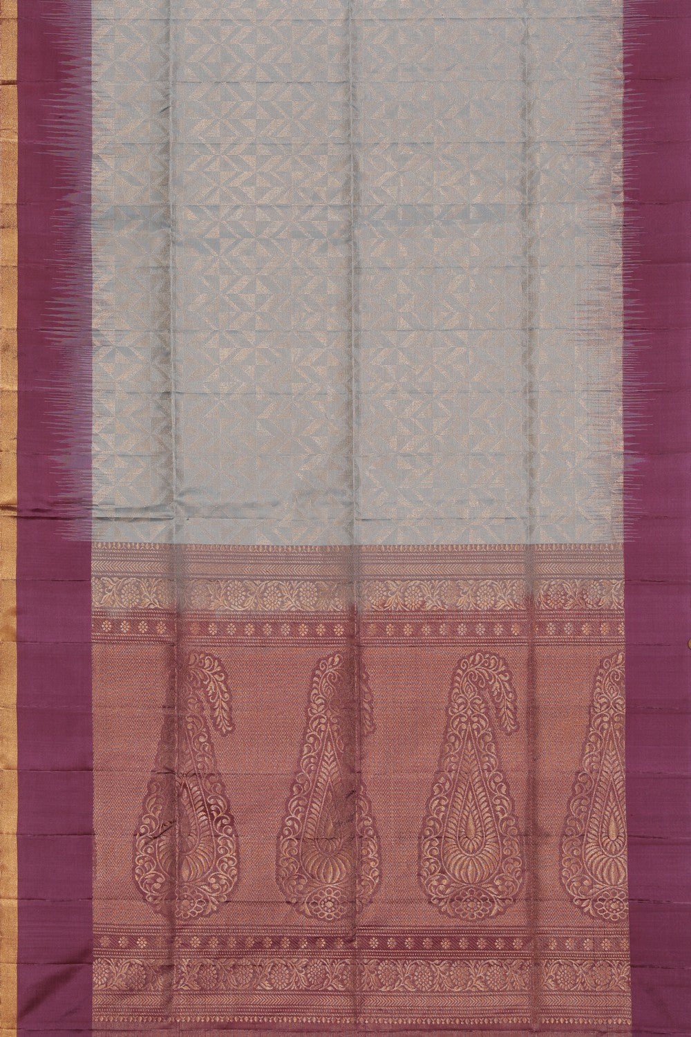 Collection of South Silk Grey Saree in a gallery layout